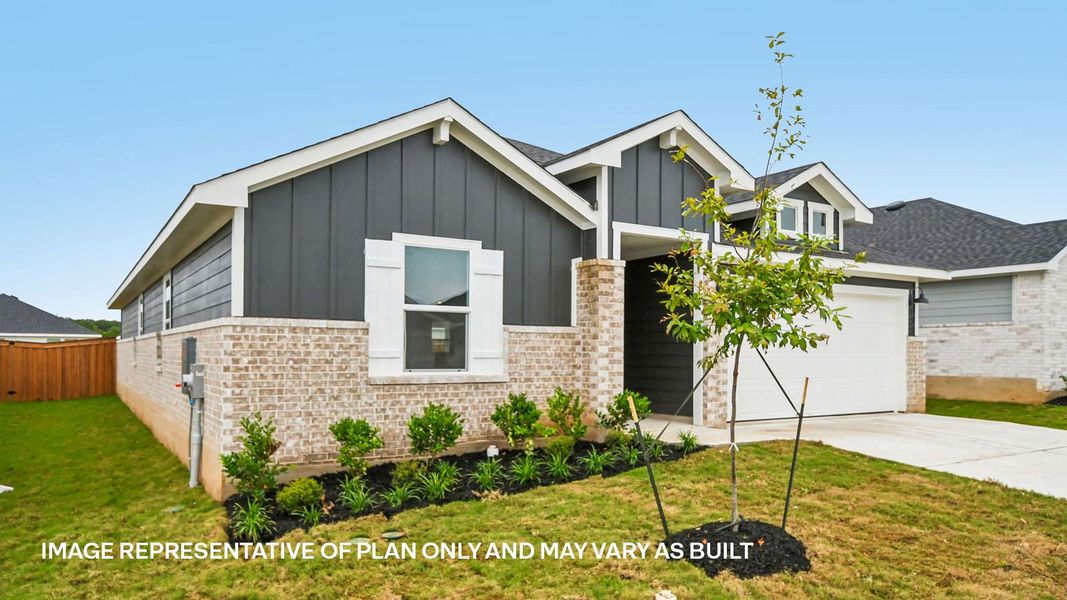 Representative exterior photo of a completed home built from the The Kingston by D.R. Horton in Thunder Rock, Marble Falls, TX (Image 19). Representative exterior photo of a completed home built from the The Kingston by D.R. Horton in Thunder Rock, Marble Falls, TX (Image 19).
