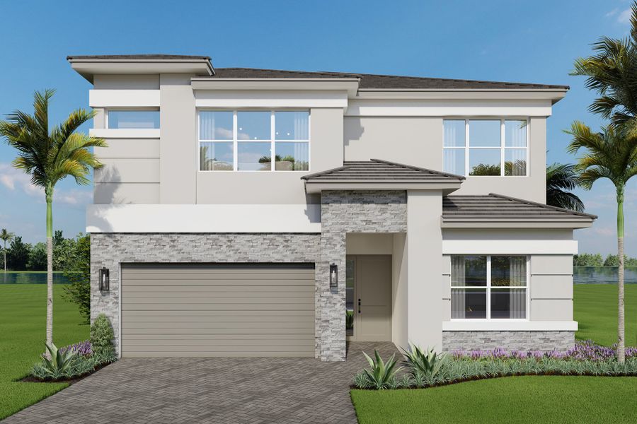 Representative exterior photo of a completed home built from the Solstice by GL Homes in Valencia Sky (55+), Naples, FL (Image 12).