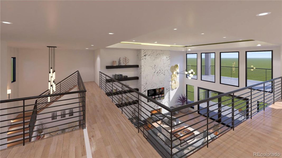 Upper level hallway and loft