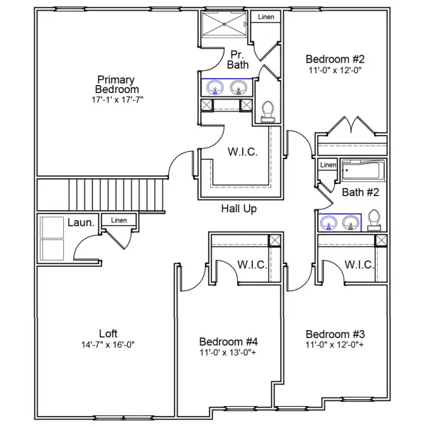 2D floor plan layout of this home in Winston Ridge, Youngsville, NC (Image 3).