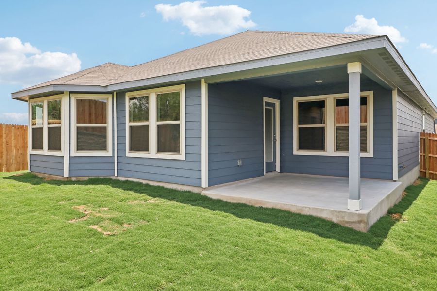 Back exterior of the Callaghan floorplan at a Meritage Homes community.