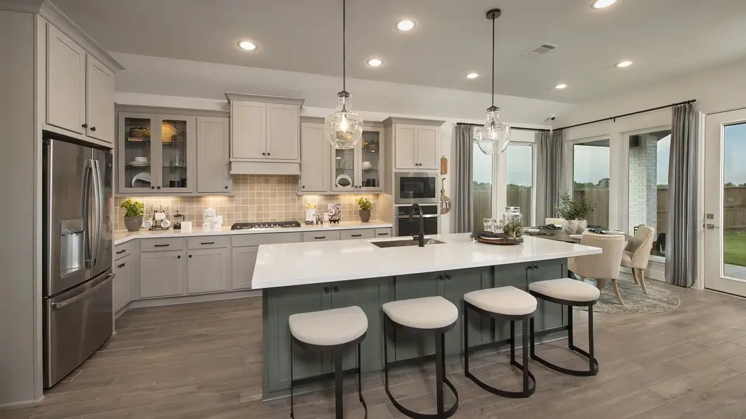 Representative furnished interior of a home built from the 2949M by Perry Homes in Lakes of Cane Island, Katy (Image 10).
