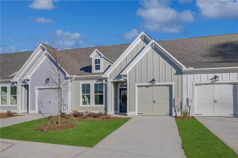 Front exterior of a new home in Harmony Walk, Cartersville, GA, highlighting curb appeal (Image 1). Front exterior of a new home in Harmony Walk, Cartersville, GA, highlighting curb appeal (Image 1).