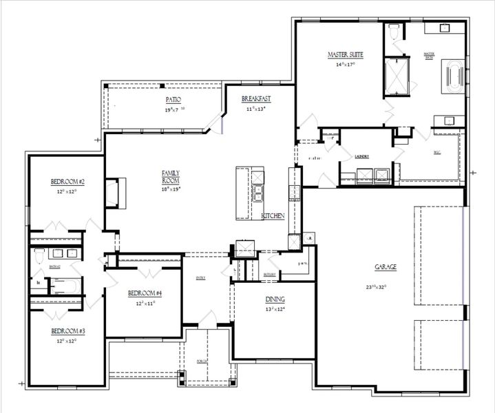 2D floor plan layout of this home in Kessler Farms, Weatherford, TX (Image 3). 2D floor plan layout of this home in Kessler Farms, Weatherford, TX (Image 3).