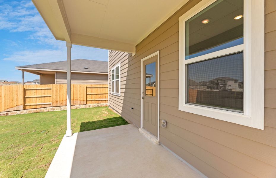 Exterior details and patio area of a home in Sunfield, Buda (Image 19). Exterior details and patio area of a home in Sunfield, Buda (Image 19).