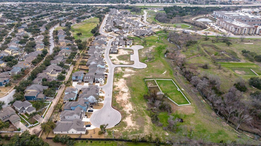Bird's eye view with a residential view