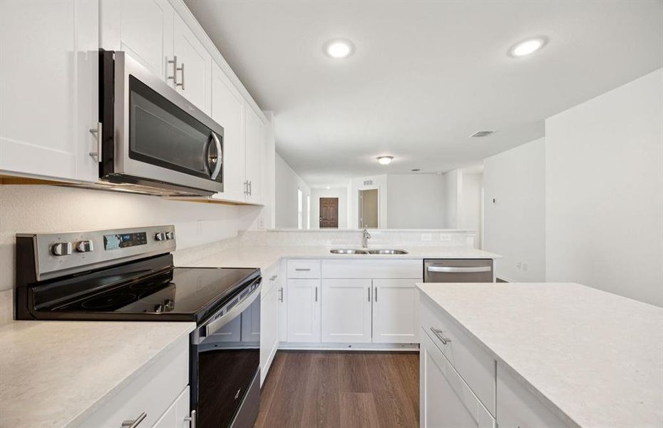 Abundant cabinet space in kitchen