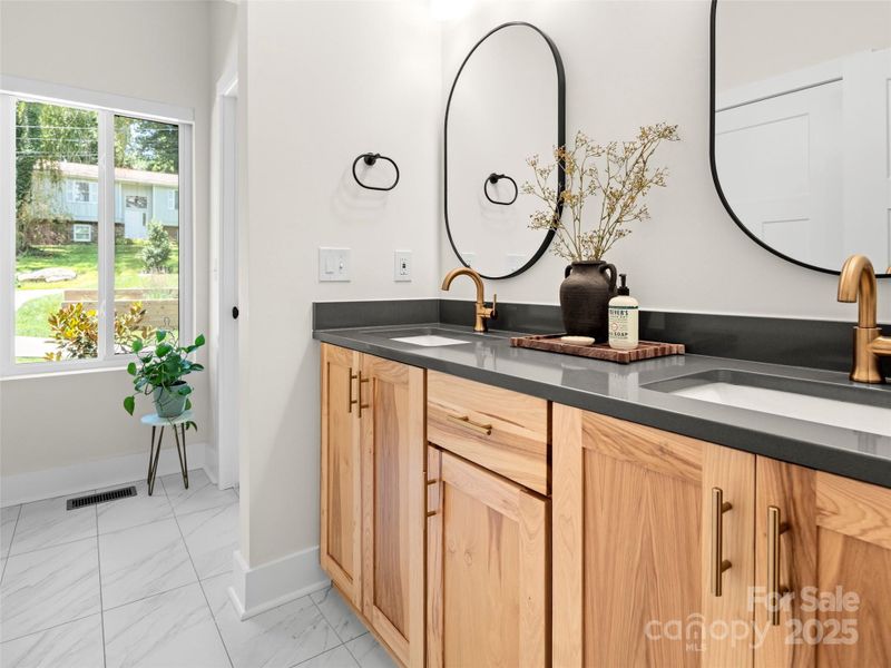 Primary bath with double vanity