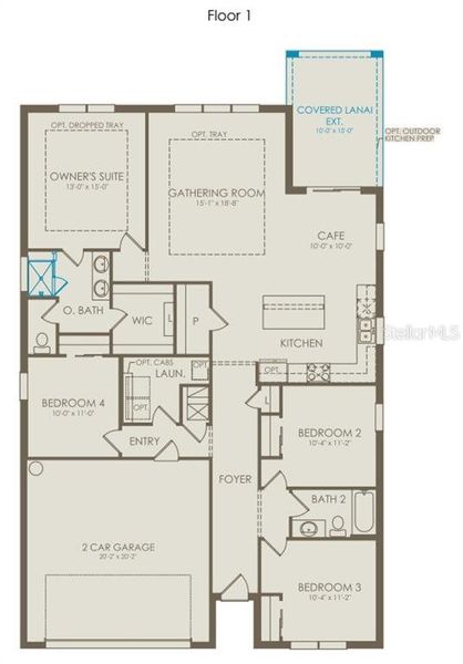 2D floor plan layout of this home in EverBe, Orlando, FL (Image 2). 2D floor plan layout of this home in EverBe, Orlando, FL (Image 2).