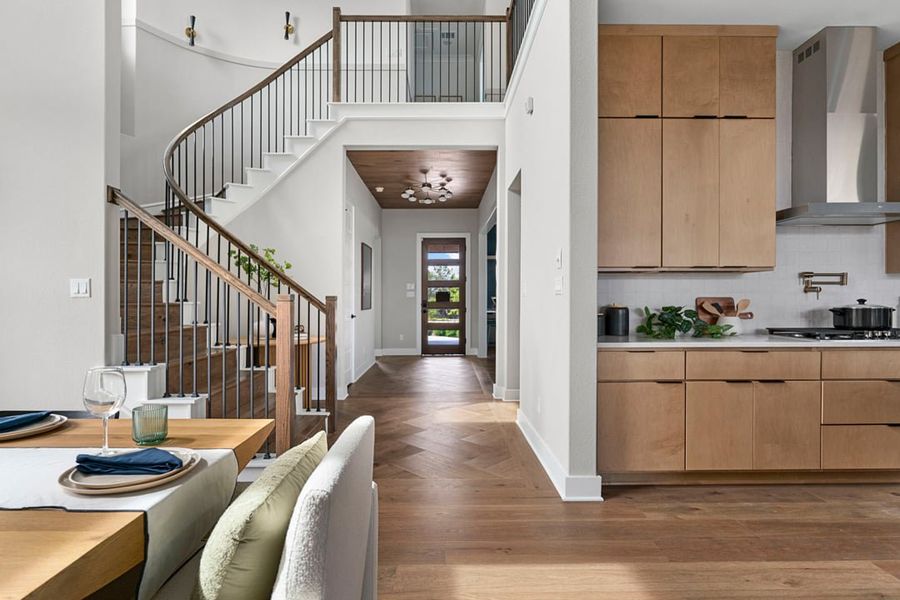 Furnished interior view inside a new home in Arbor Collection at Heritage, Dripping Springs (Image 7). Furnished interior view inside a new home in Arbor Collection at Heritage, Dripping Springs (Image 7).