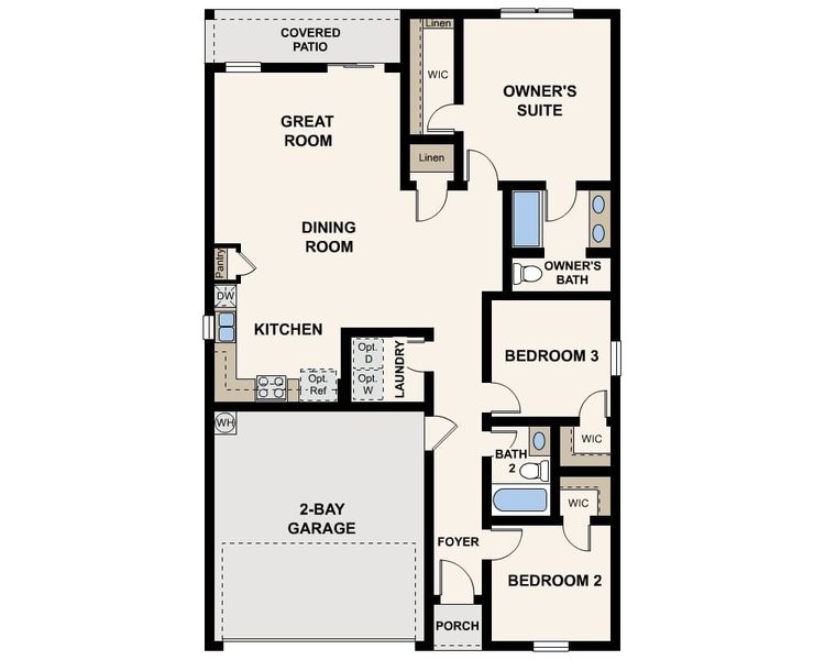 2D floor plan layout for the RADIANT by Century Complete in Mountain View Estates, Casa Grande, AZ (Image 3).