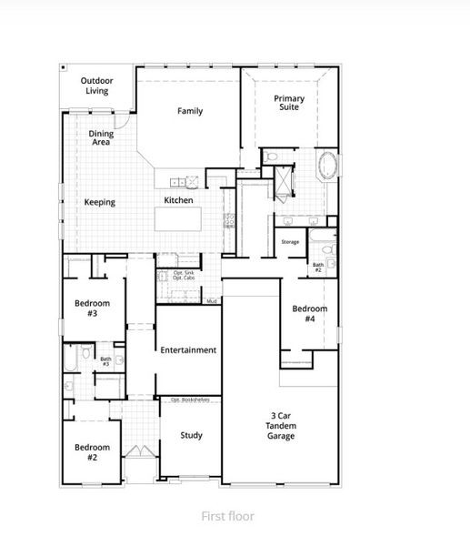 2D floor plan layout for the 216 Plan by Highland Homes in Jubilee: 70ft. lots, Hockley, TX (Image 6). 2D floor plan layout for the 216 Plan by Highland Homes in Jubilee: 70ft. lots, Hockley, TX (Image 6).