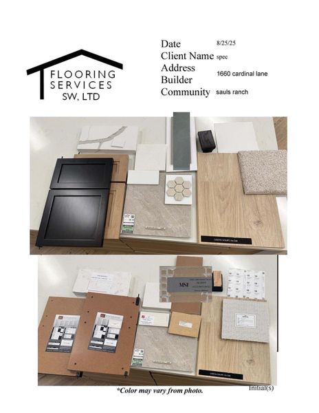 Sample of building materials used in homes in Sauls Ranch, Round Rock (Image 24).
