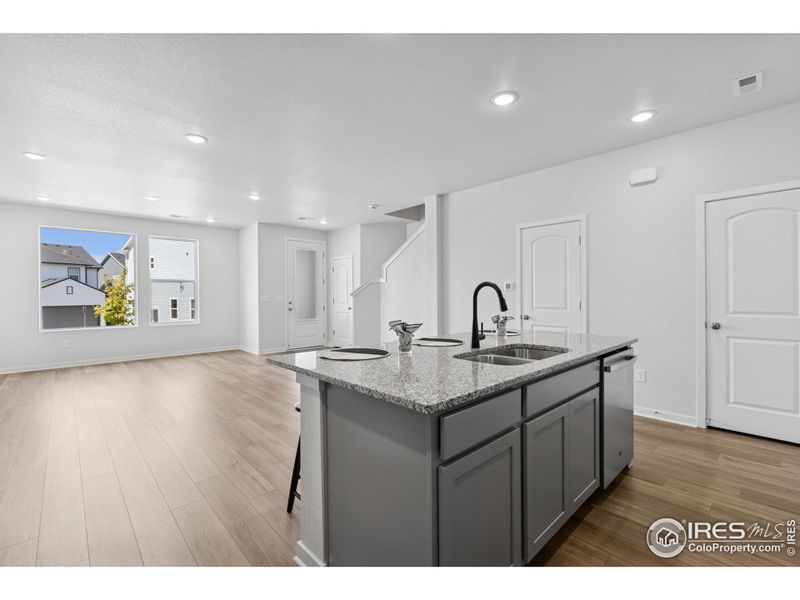 Furnished interior view inside a new home in Kinston Mainstreet Townhomes, Loveland (Image 5). Furnished interior view inside a new home in Kinston Mainstreet Townhomes, Loveland (Image 5).