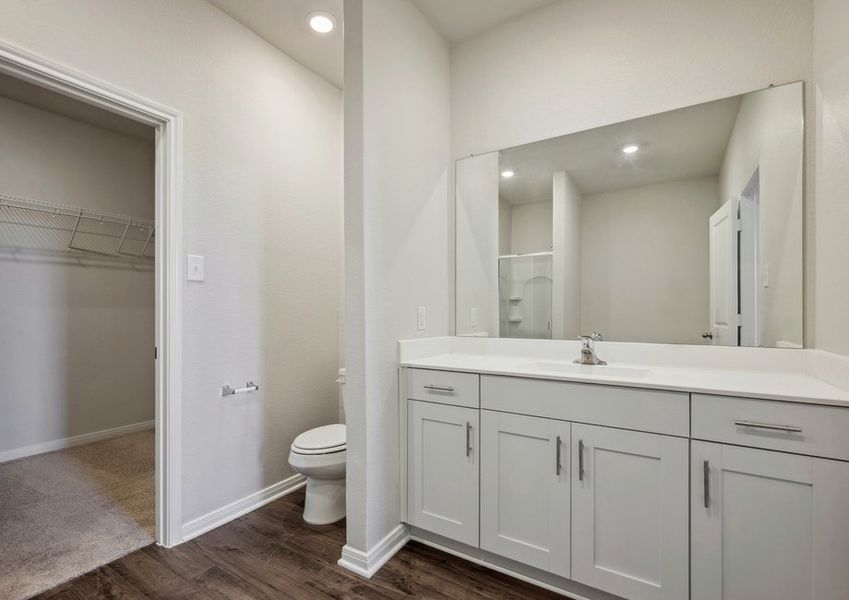 Master bathroom with a spacious vanity