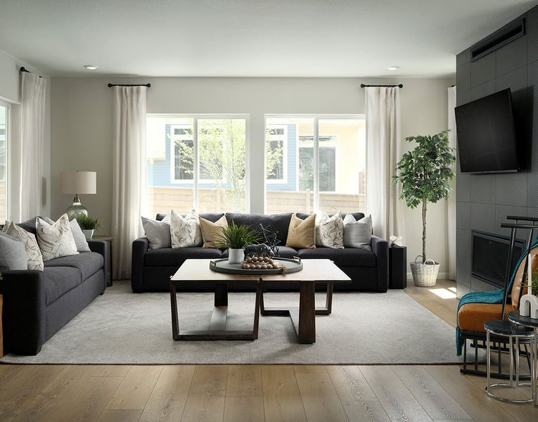 Furnished interior view inside a new home in Medley at Reunion Ridge, Commerce City (Image 8).