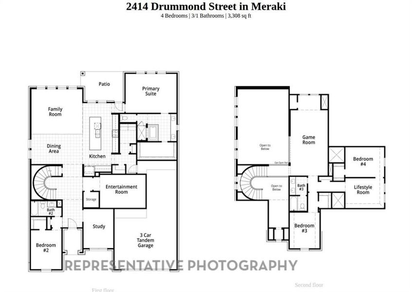 2D floor plan layout of this home in Meraki, Forney, TX (Image 4).
