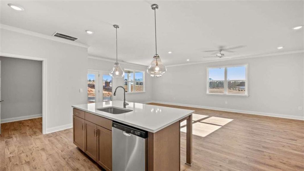 Furnished interior view inside a new home in Oak Ridge Meadows - Active Adult, Locust Grove (Image 5).