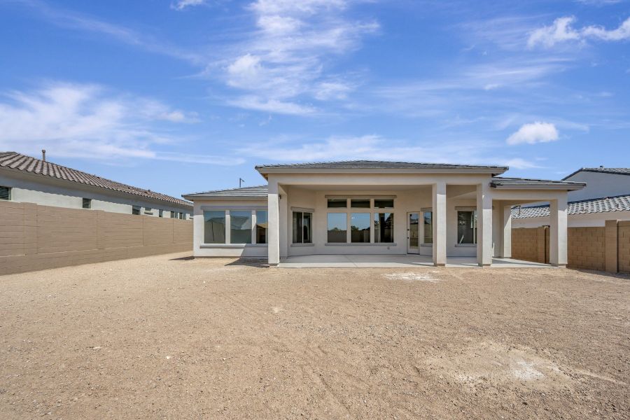 Exterior details and patio area of a home in Canyon Views – 70’ Sunrise Series, Litchfield Park (Image 3).