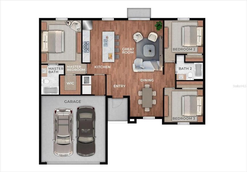 2D floor plan layout of this home in , Cape Coral, FL (Image 3).