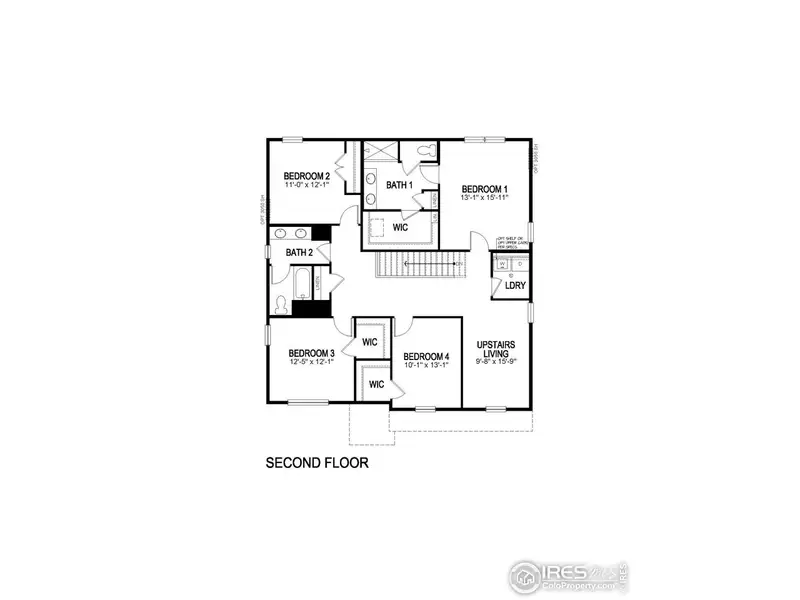 2D floor plan layout of this home in Brighton Crossing, Brighton, CO (Image 4).