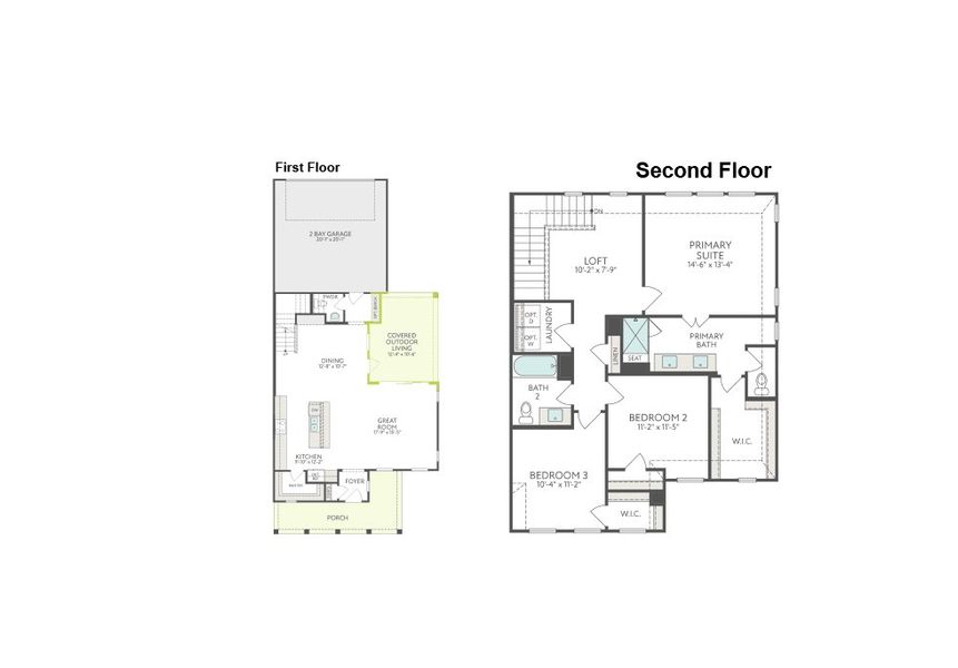 2D floor plan layout of this home in The Retreat at Harvest, Argyle, TX (Image 4).