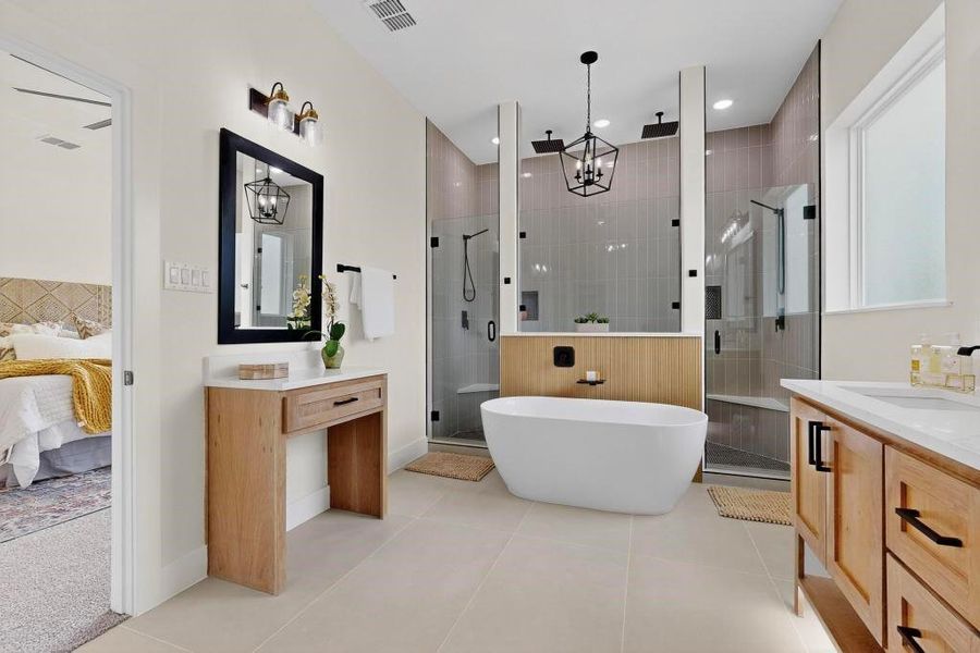 Primary Bathroom with double shower heads Primary Bathroom with double shower heads