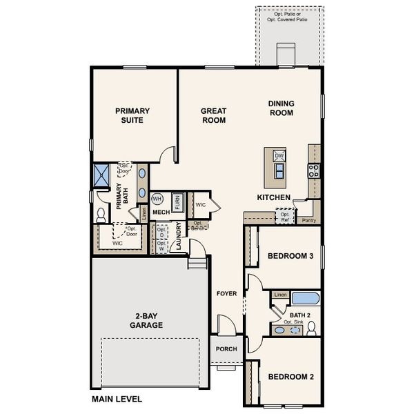 2D floor plan layout for the Cimarron | Residence 39102 by Century Communities in The Overlook at Johnstown Farms, Johnstown, CO (Image 3).