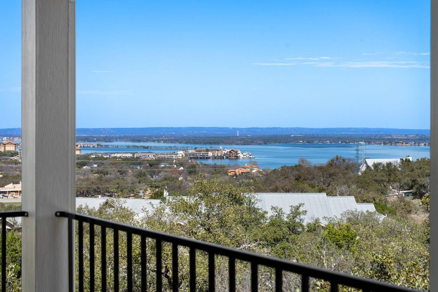 Breathtaking views of Lake LBJ from upper patio