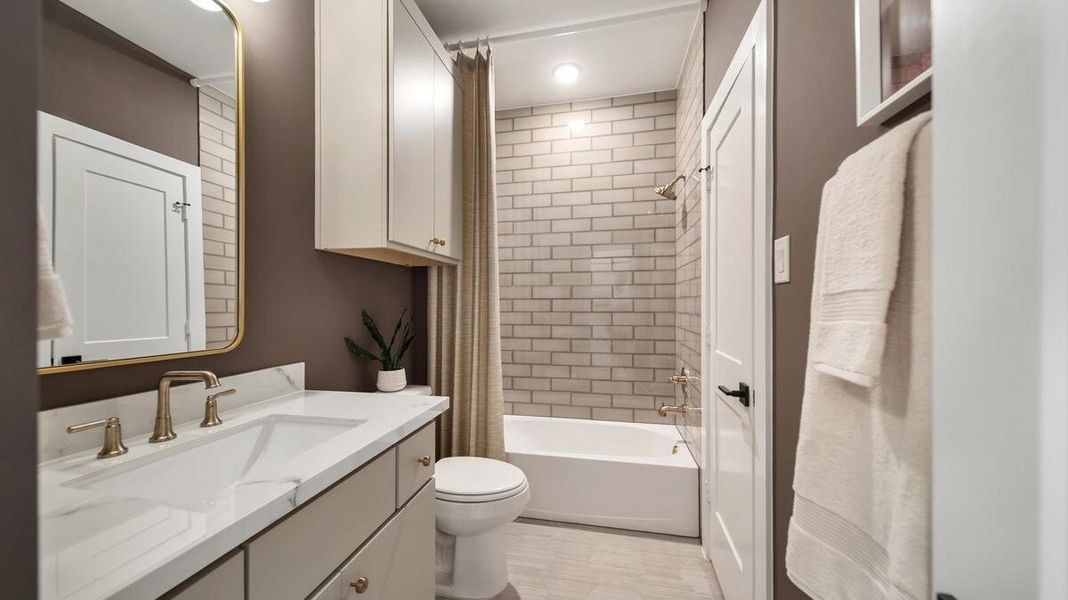 Each secondary bedroom in the home has its own bath. Representative image. Each secondary bedroom in the home has its own bath. Representative image.