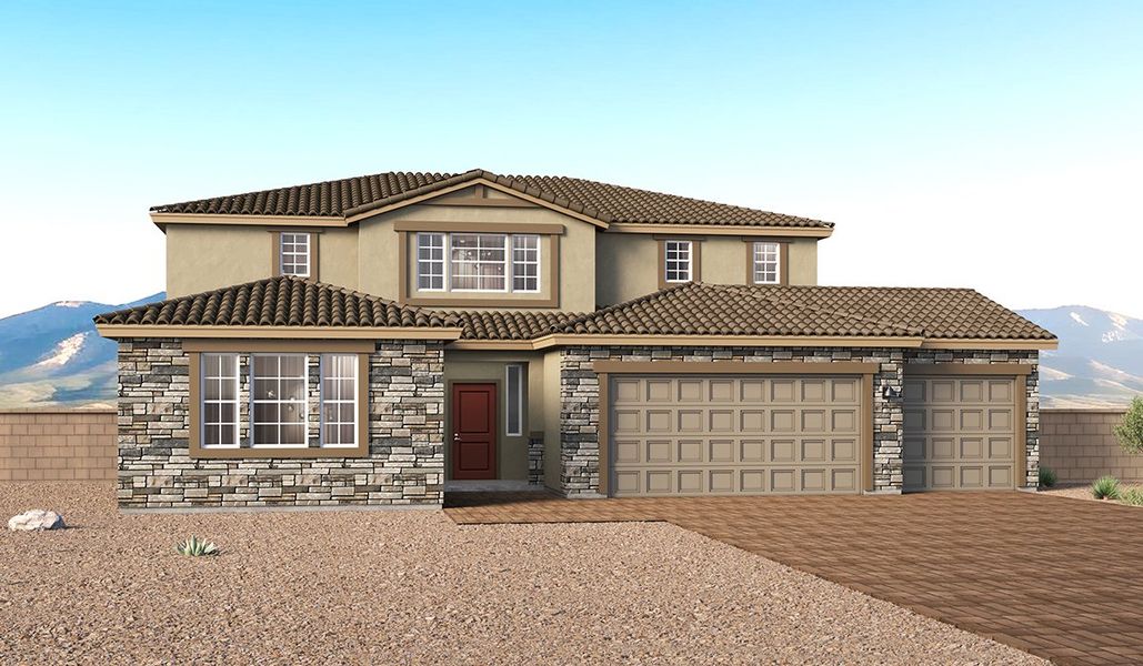 Representative exterior photo of a completed home built from the Baja - 4529 MultiGEN® by D.R. Horton in Entrada Del Toro at Rancho Sahuarita, Sahuarita, AZ (Image 4).