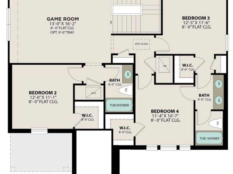 2D floor plan layout of this home in Horizon Pointe, Converse, TX (Image 3).