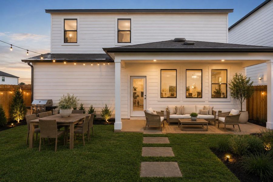 Exterior details and patio area of a home in Cielo, Round Rock (Image 21).