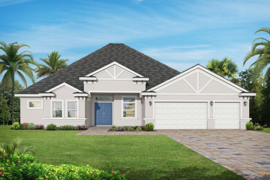 Representative exterior photo of a completed home built from the Barbados by Medallion Home in Hampton Lakes, Sarasota, FL (Image 9).