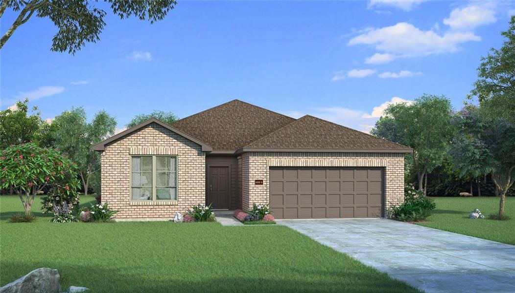 Front exterior of a new home in Devonshire, Forney, TX, highlighting curb appeal (Image 21). Front exterior of a new home in Devonshire, Forney, TX, highlighting curb appeal (Image 21).