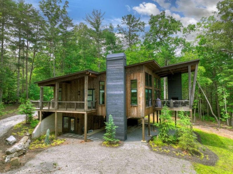 Front exterior of a new home in , Blue Ridge, GA, highlighting curb appeal (Image 23).