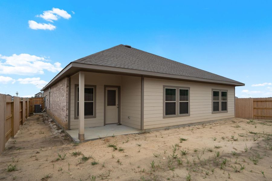 Front exterior of a new home in River Ranch Trails, Dayton, TX, highlighting curb appeal (Image 1). Front exterior of a new home in River Ranch Trails, Dayton, TX, highlighting curb appeal (Image 1).
