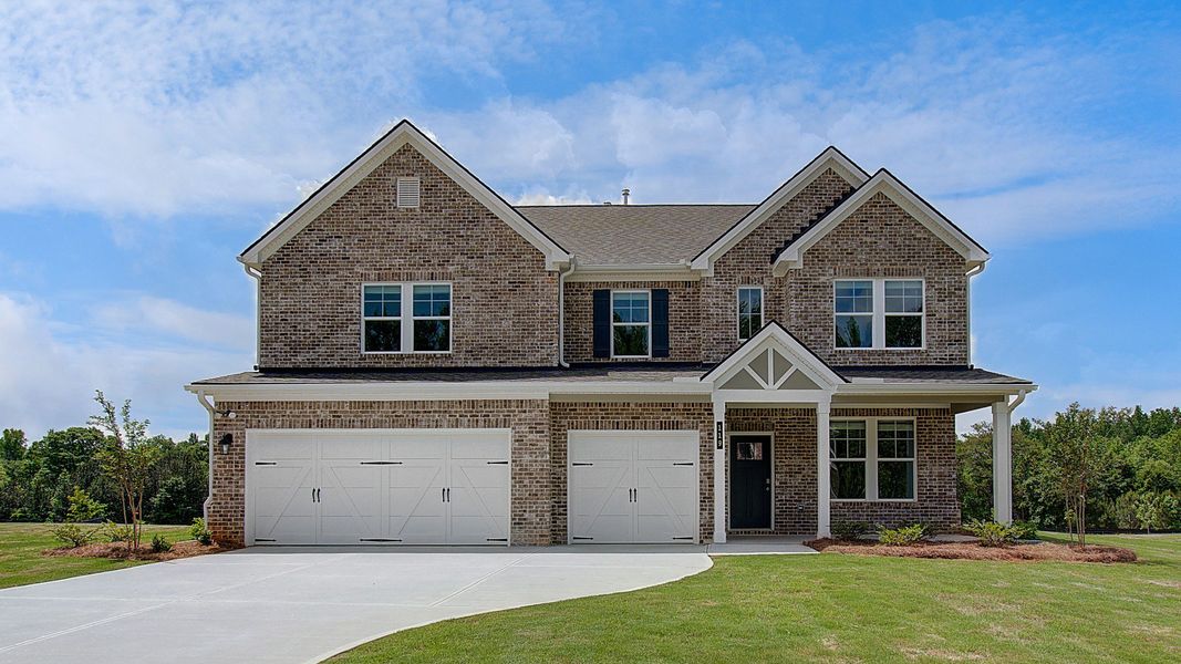Representative exterior photo of a completed home built from the Isabella II by DRB Homes in Copperfield, Locust Grove, GA (Image 25).