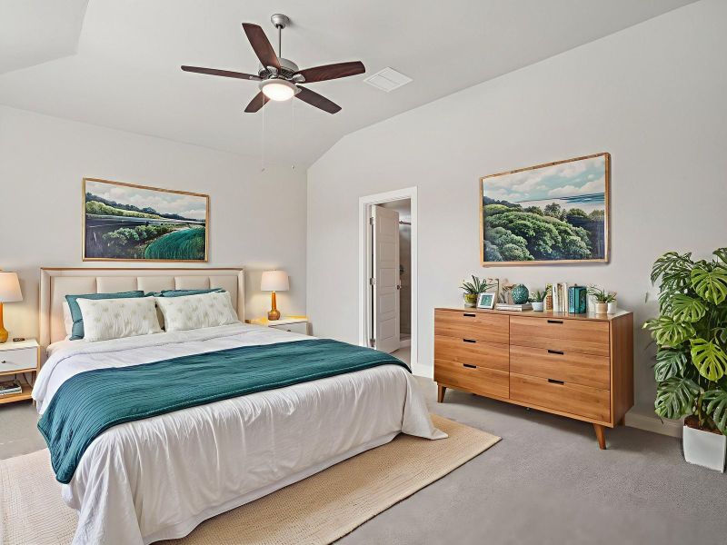 Primary Bedroom in the San Jacinto floorplan at a Meritage Homes community. Primary Bedroom in the San Jacinto floorplan at a Meritage Homes community.