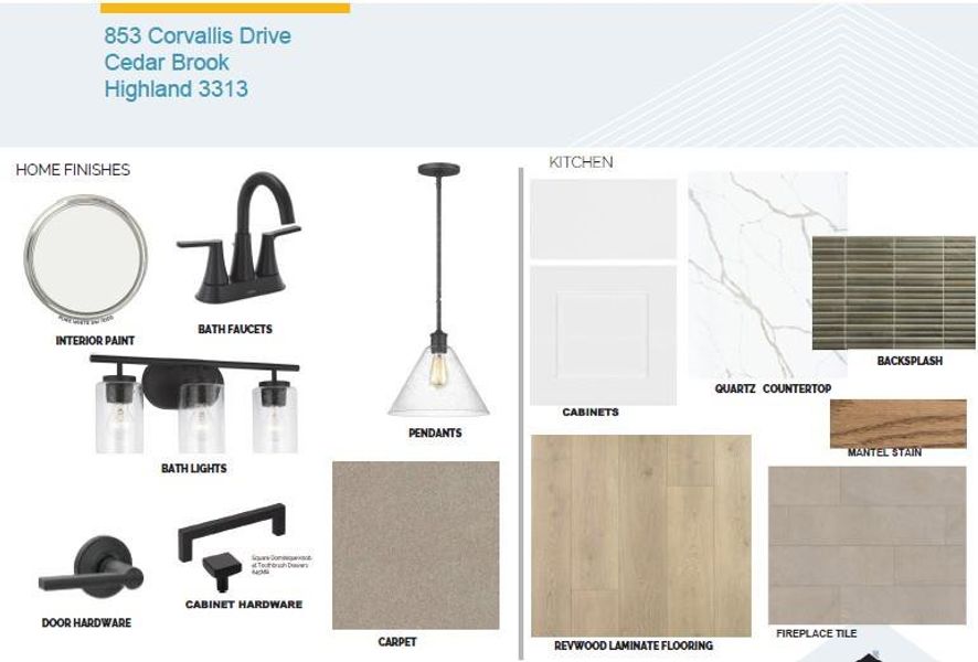 Sample of building materials used in homes in Cedar Brook, Leander (Image 3).