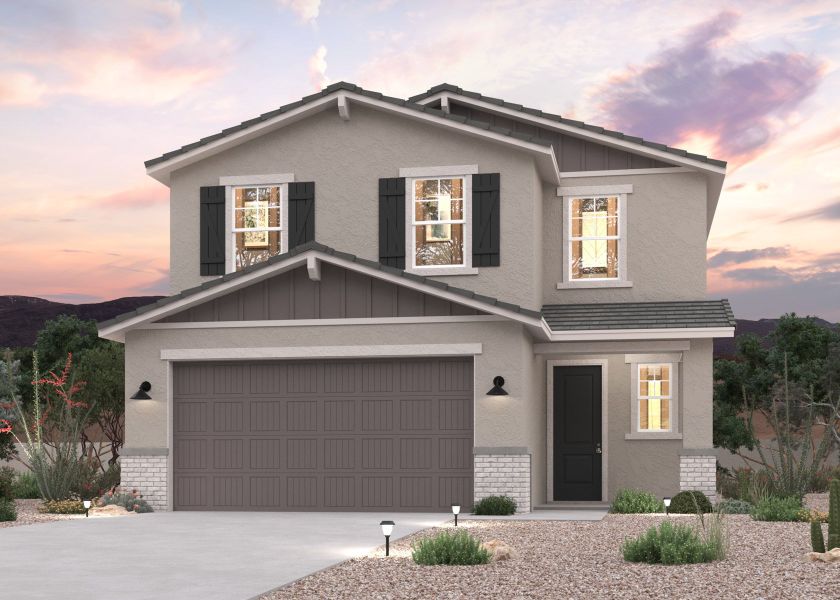 2- Story Home front elevation rendering at North Copper Canyon in Surpise, AZ.