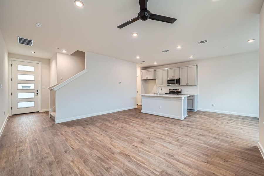 Furnished interior view inside a new home in Townhomes at Gattis, Round Rock (Image 6).
