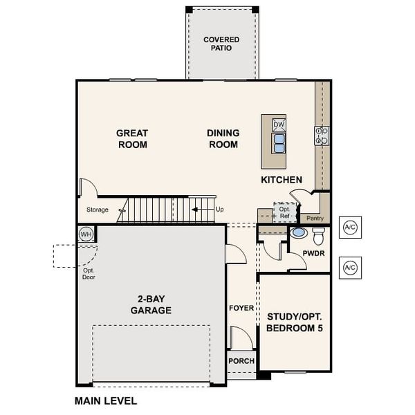 2D floor plan layout for the Nightingale by Century Communities in Montaña Vista, Buckeye, AZ (Image 3).