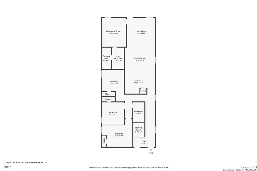 2D floor plan layout of this home in Torian Village: Belmar Collection, San Antonio, TX (Image 3).