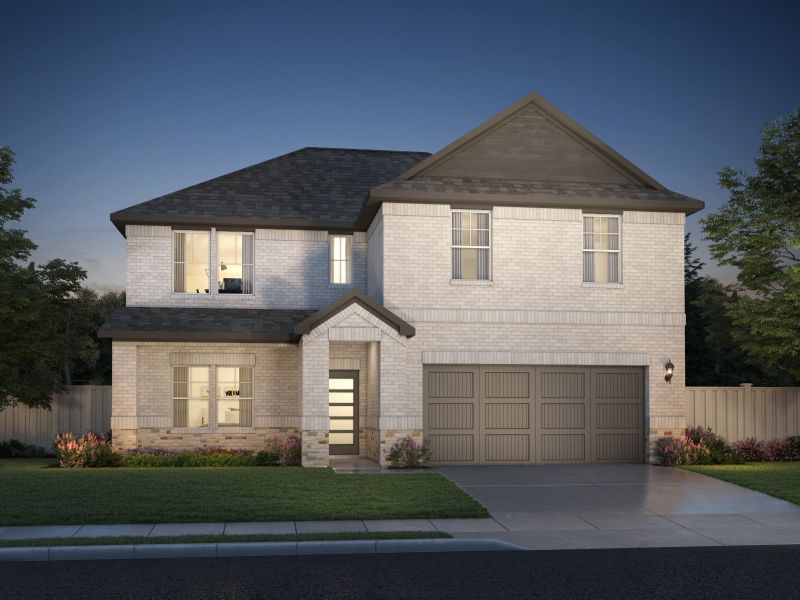 Front exterior of a new home in Parks at Foster Crossing - Signature Series, Anna, TX, highlighting curb appeal (Image 1). Front exterior of a new home in Parks at Foster Crossing - Signature Series, Anna, TX, highlighting curb appeal (Image 1).