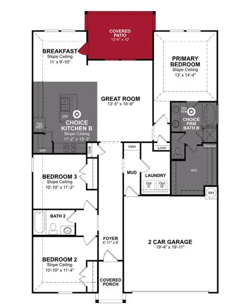 2D floor plan layout of this home in Montgomery Ridge, Montgomery, TX (Image 3).