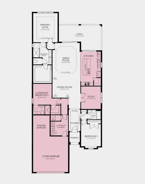 Structural Options Added Include: Study, Tandem Garage, and Gourmet Kitchen