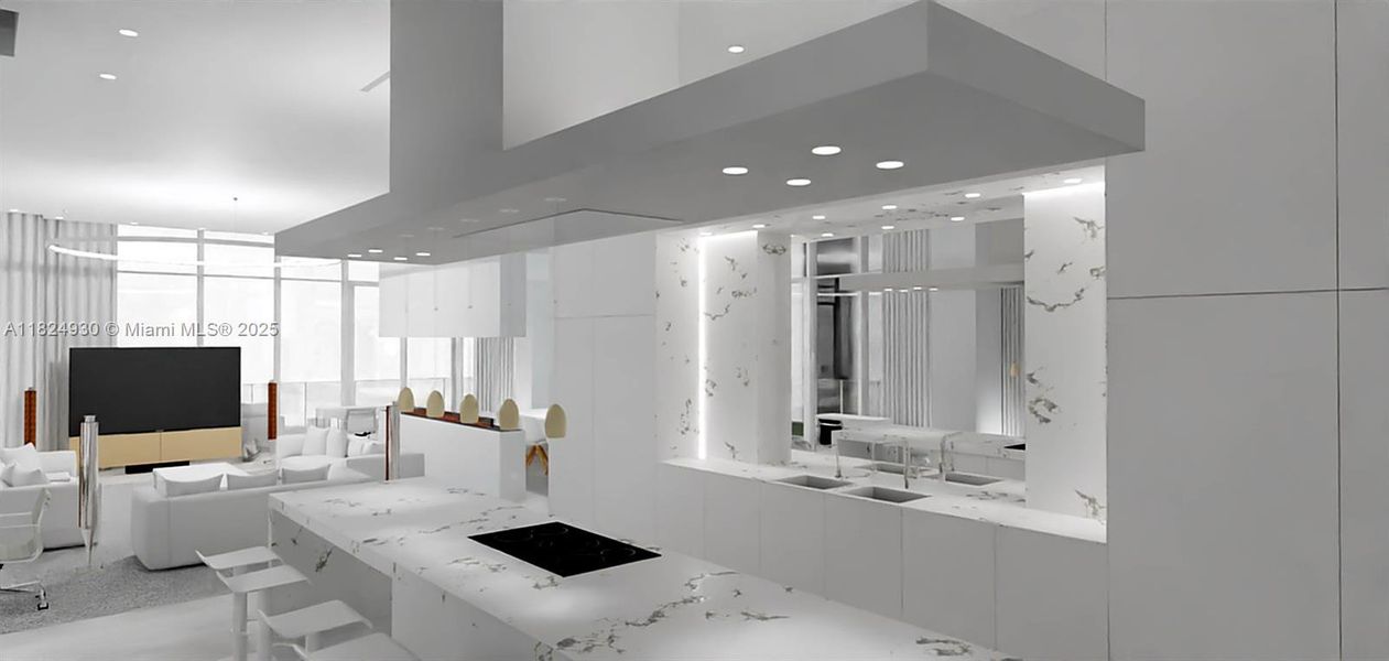 Furnished interior view inside a new home in , Miami (Image 16).