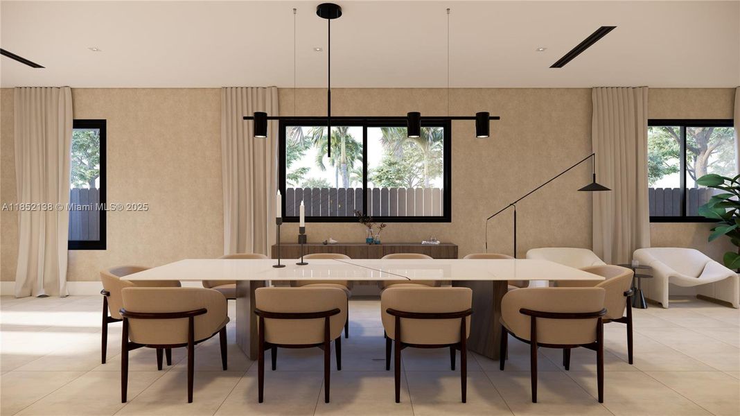 Furnished interior view inside a new home in , Miami (Image 9).