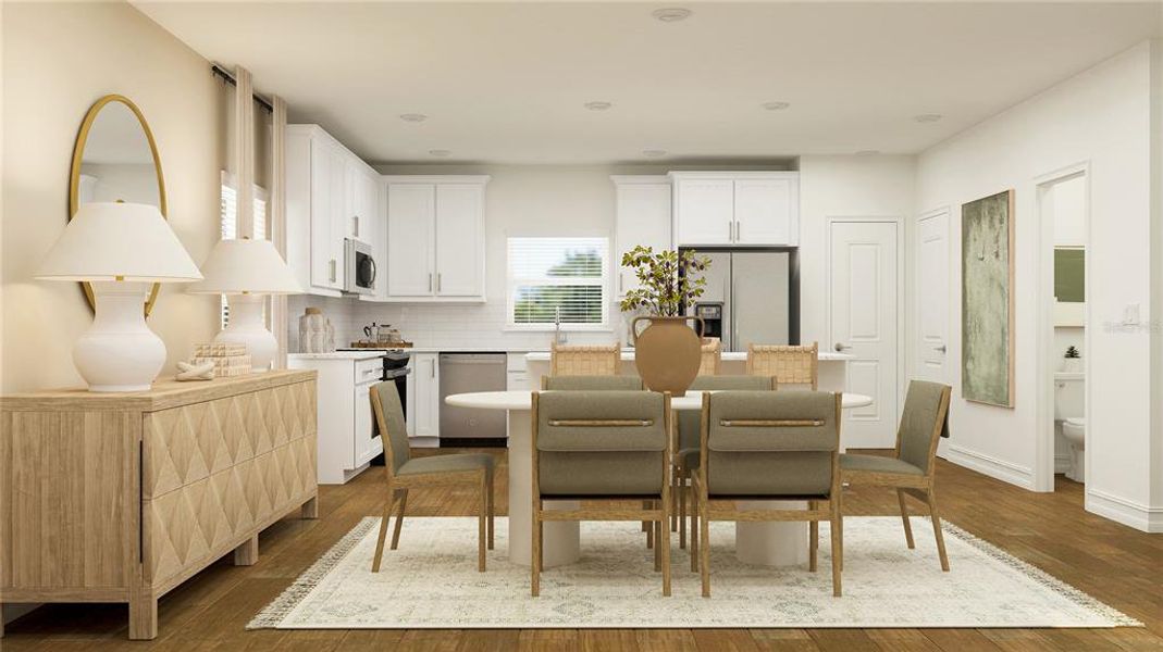 Furnished interior view inside a new home in Townes at Manhattan Crossing, Tampa (Image 1). Furnished interior view inside a new home in Townes at Manhattan Crossing, Tampa (Image 1).